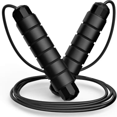 Adjustable speed jump rope with foam handles